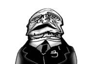 animated clothes distorted gif glasses necktie nod open_mouth soyjak stubble suit variant:sidson // 825x569 // 914KB