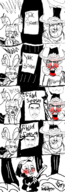 alternate animal blush chud clothes comic ear elmer_fudd fume furry glasses gun hat horn jackalope looking_at_each_other looney_tunes merge multiple_soyjaks mustache open_mouth paper rabbit red_skin sign soyjak steam stubble text tongue tree variant:a24_slowburn_soyjak variant:feraljak variant:impish_soyak_ears variant:soyak yak // 453x1330 // 392KB