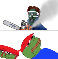 bighead blood character:tim_avery frog gore nas:pepe_the_frog nas:son_of_the_mask pepe // 1298x1319 // 844KB