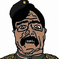 artist:nimepeino black_hair brown_skin dictator hat iraq muslim mustache saddam saddam_hussein siddamn_hussidd sidsonhu_akbar variant:sidson // 732x732 // 29KB